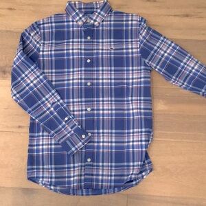 Vineyard Vines Boys Size L 16 Performance Long Sleeve Button Down Plaid